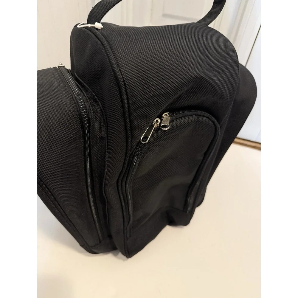 Travel Bag for Men and Women w/ 3 Shoe Compartment‎ Pockets Carry-on Black